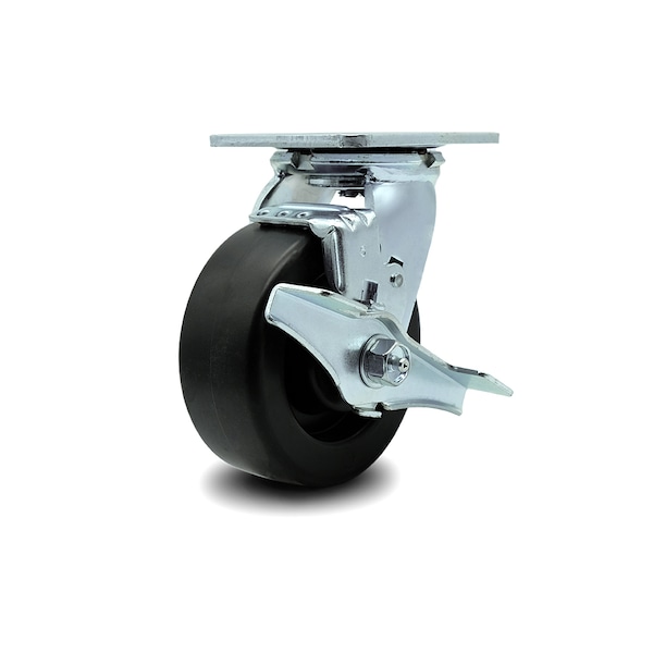 5 Inch Polyolefin Swivel Caster with Ball Bearing and Brake